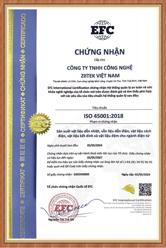 兆科电子：ISO45001 2024 越南版