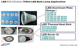 TCP100导热塑料|TIG散热膏\TIF导热硅有片应用于LED球泡灯